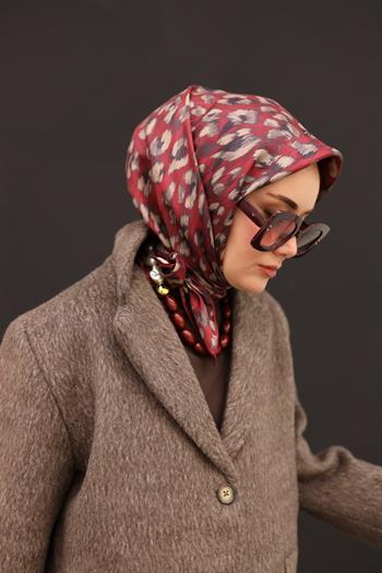 Silk Home Twill İpek Eşarp - 11451-28 Bordo Vizon 