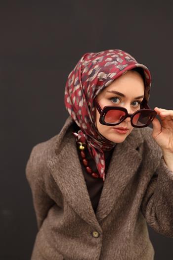 Silk Home Twill İpek Eşarp - 11451-28 Bordo Vizon 