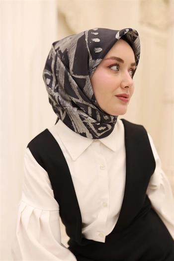 Silk Home Twill İpek Eşarp - 11462-05 Füme Gri