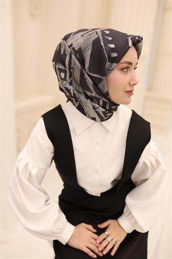 Silk Home Twill İpek Eşarp - 11462-05 Füme Gri