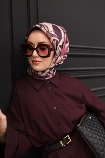 Silk Home Twill İpek Eşarp - 11462-32 Mürdüm Bej