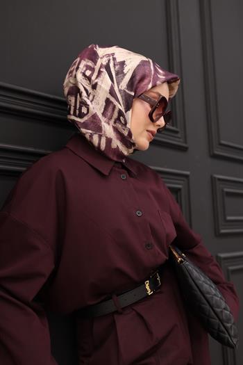 Silk Home Twill İpek Eşarp - 11462-32 Mürdüm Bej