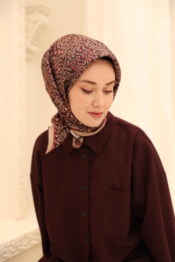 Silk Home Twill İpek Eşarp - 11464-05 Mürdüm 