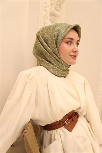Silk Home Twill İpek Eşarp - 11464-06 Vizon Yeşil