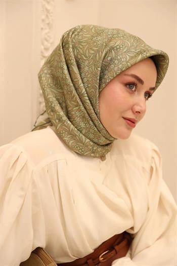 Silk Home Twill İpek Eşarp - 11464-06 Vizon Yeşil