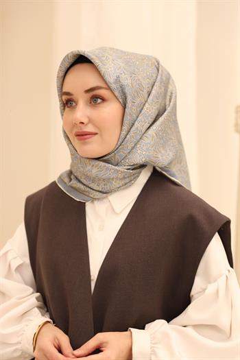 Silk Home Twill İpek Eşarp - 11464-16 Buz Mavisi
