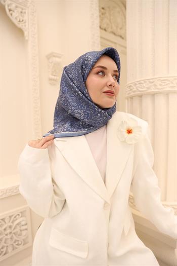 Silk Home Twill İpek Eşarp - 11464-21 İndigo