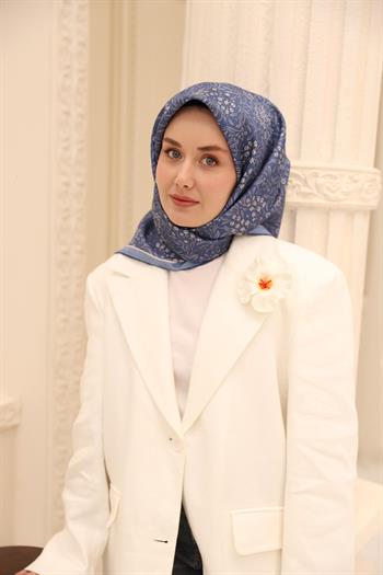 Silk Home Twill İpek Eşarp - 11464-21 İndigo