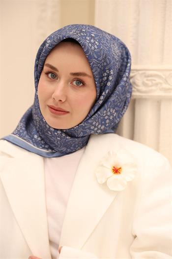 Silk Home Twill İpek Eşarp - 11464-21 İndigo