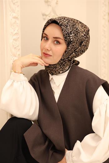 Silk Home Twill İpek Eşarp - 11464-30 Siyah Vizon