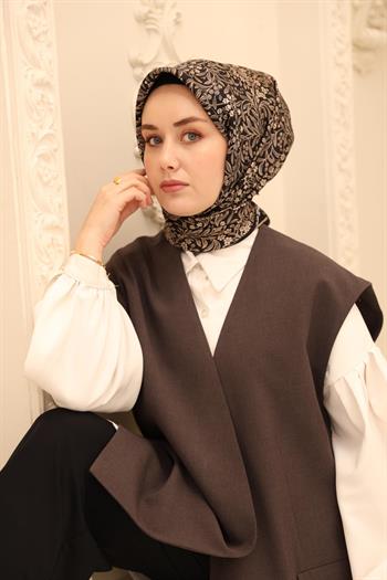 Silk Home Twill İpek Eşarp - 11464-30 Siyah Vizon