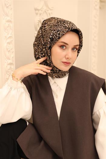 Silk Home Twill İpek Eşarp - 11464-30 Siyah Vizon