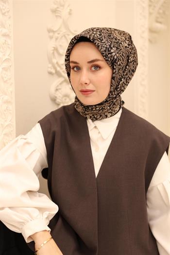 Silk Home Twill İpek Eşarp - 11464-30 Siyah Vizon