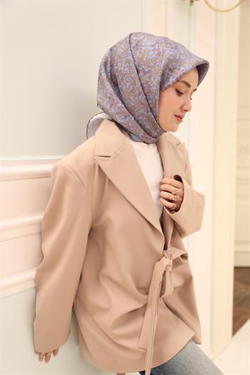 Silk Home Twill İpek Eşarp - 11464-51 Açık Mavi Lila