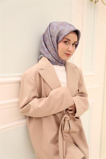 Silk Home Twill İpek Eşarp - 11464-51 Açık Mavi Lila