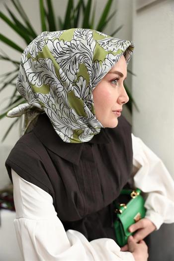 Silk Home Twill İpek Eşarp - 11468-08 Yeşil