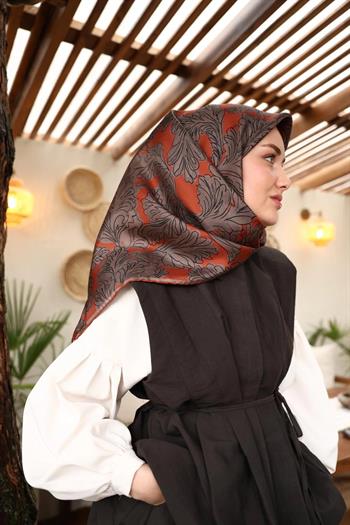 Silk Home Twill İpek Eşarp - 11468-23 Kiremit