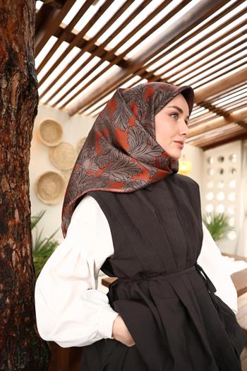 Silk Home Twill İpek Eşarp - 11468-23 Kiremit