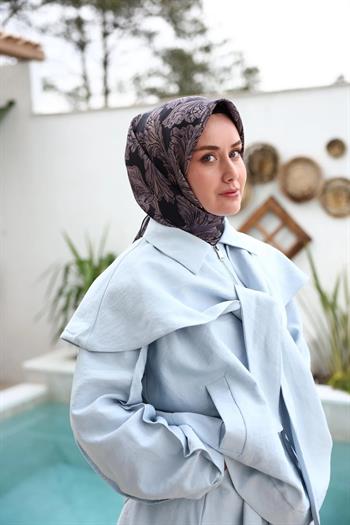 Silk Home Twill İpek Eşarp - 11468-32 Lacivert Mor