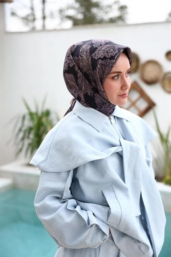 Silk Home Twill İpek Eşarp - 11468-32 Lacivert Mor