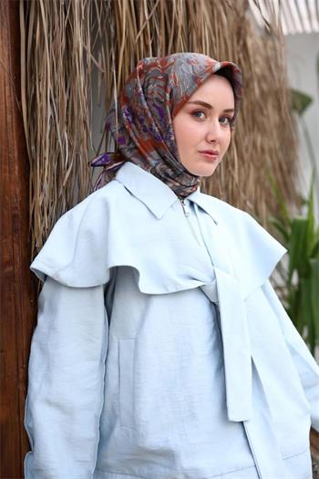 Silk Home Twill İpek Eşarp - 11469-43 Taba Gri