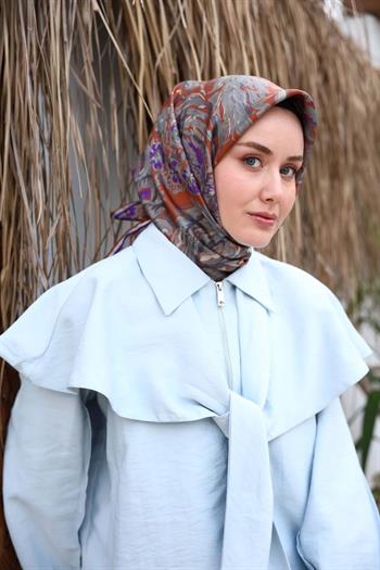 Silk Home Twill İpek Eşarp - 11469-43 Taba Gri
