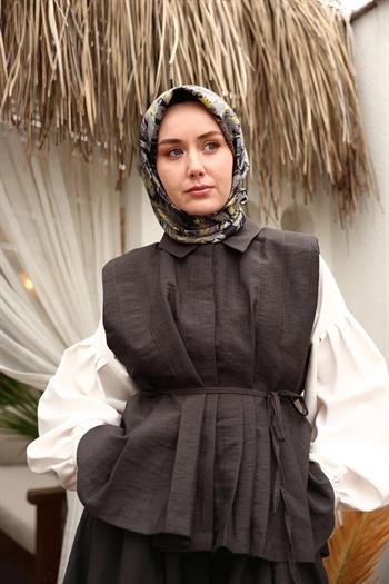 Silk Home Twill İpek Eşarp - 11469-44 Siyah Sarı