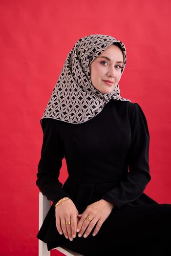 Silk Home Twill İpek Eşarp - 11479-02 Siyah Gri