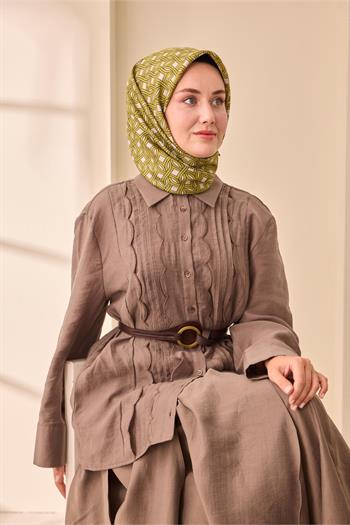 Silk Home Twill İpek Eşarp - 11479-04 Fıstık