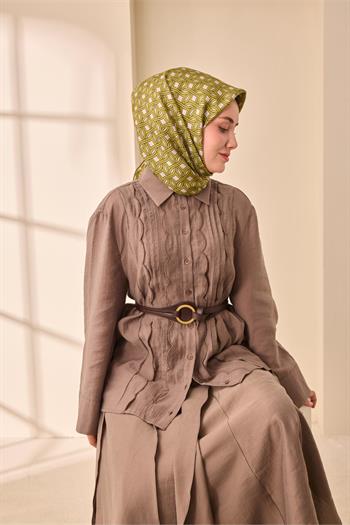 Silk Home Twill İpek Eşarp - 11479-04 Fıstık