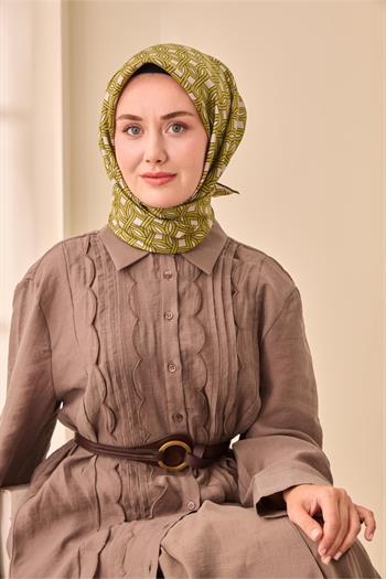 Silk Home Twill İpek Eşarp - 11479-04 Fıstık