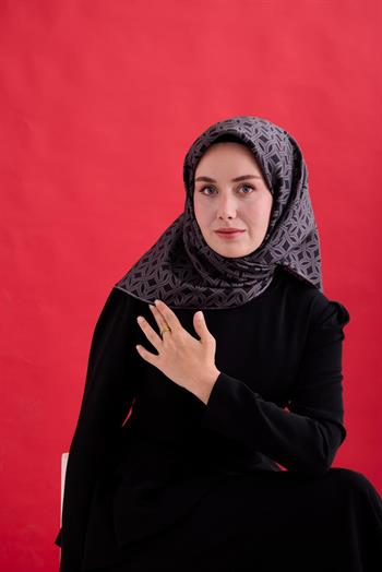 Silk Home Twill İpek Eşarp - 11479-07 Siyah Füme