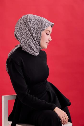 Silk Home Twill İpek Eşarp - 11479-10 Koyu Gri Gümüş