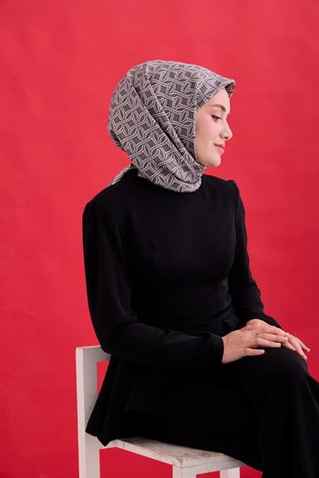Silk Home Twill İpek Eşarp - 11479-10 Koyu Gri Gümüş