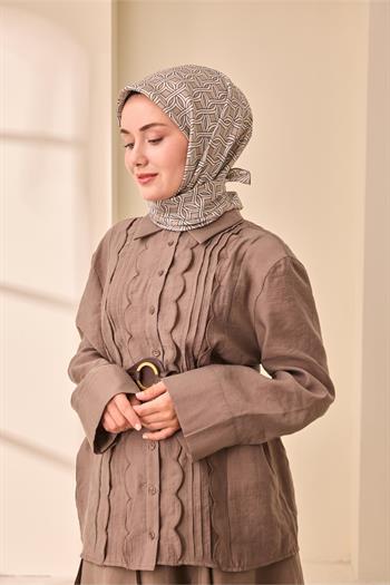 Silk Home Twill İpek Eşarp - 11479-13 Vizon Ekru