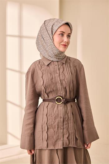 Silk Home Twill İpek Eşarp - 11479-13 Vizon Ekru