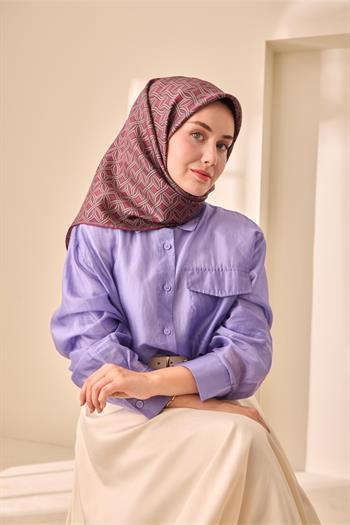 Silk Home Twill İpek Eşarp - 11479-30 Şarabi