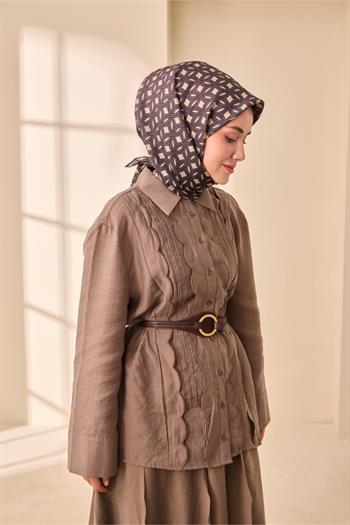 Silk Home Twill İpek Eşarp - 11479-35 Vizon