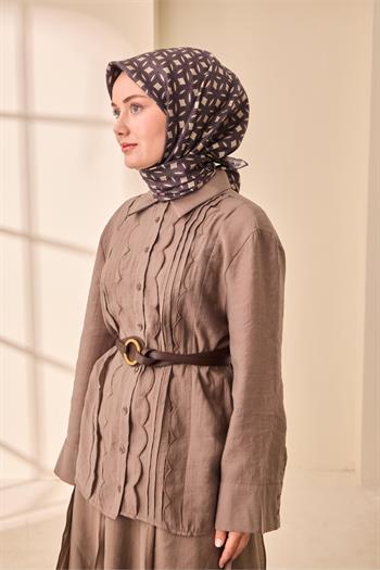 Silk Home Twill İpek Eşarp - 11479-35 Vizon