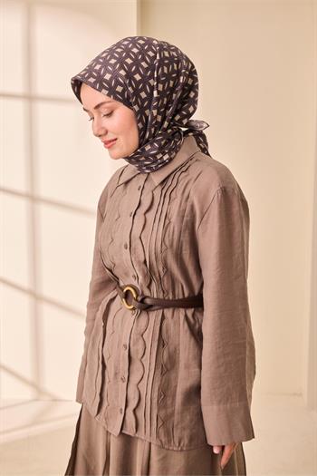 Silk Home Twill İpek Eşarp - 11479-35 Vizon