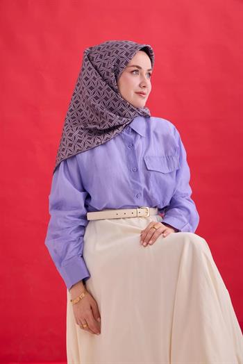 Silk Home Twill İpek Eşarp - 11479-36 Koyu Mor