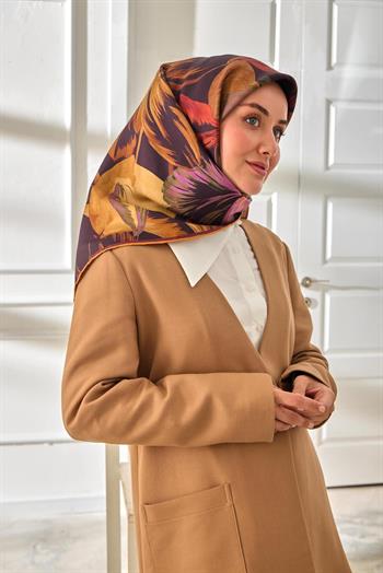 Silk Home Twill İpek Eşarp - 11480-41 Patlıcan Moru