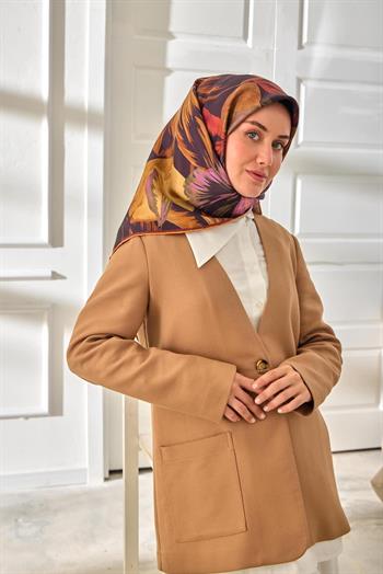 Silk Home Twill İpek Eşarp - 11480-41 Patlıcan Moru