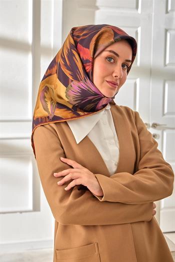 Silk Home Twill İpek Eşarp - 11480-41 Patlıcan Moru