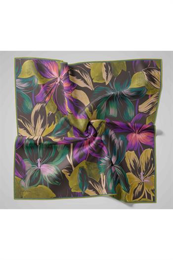 Silk Home Twill İpek Eşarp - 11480-50 Antrasit Yeşil