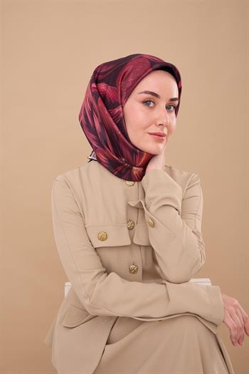 Silk Home Twill İpek Eşarp - 11480-54 Koyu Bordo