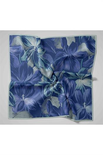 Silk Home Twill İpek Eşarp - 11480-56 Lacivert Gri