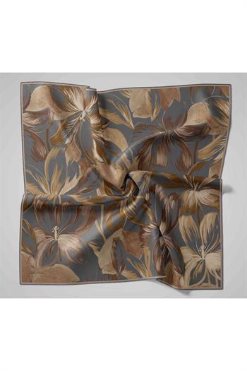 Silk Home Twill İpek Eşarp - 11480-59 Çelik Mavi