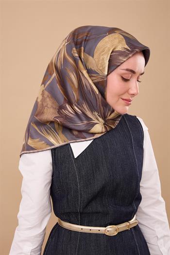 Silk Home Twill İpek Eşarp - 11480-59 Çelik Mavi