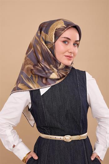 Silk Home Twill İpek Eşarp - 11480-59 Çelik Mavi